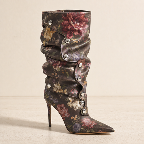 Brown Floral Snap Panel Boot product profile image, Yardlow & Sons women's boots