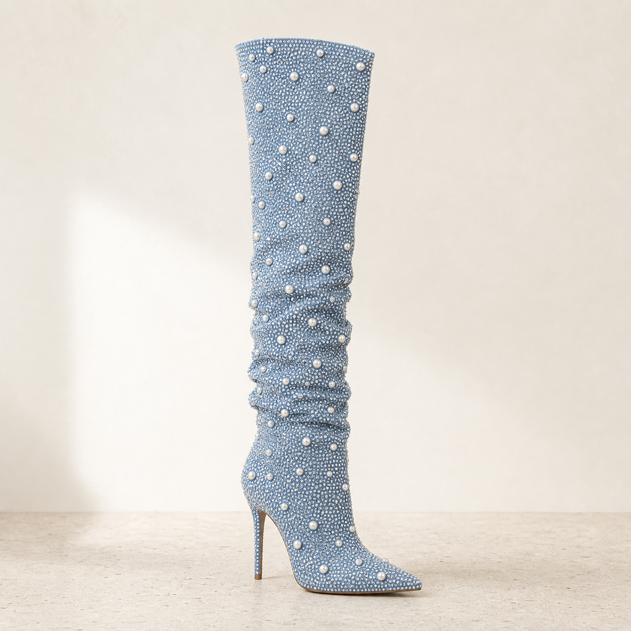 Custom Denim Over-Knee Stiletto Boot product profile image, Yardlow & Sons women's boots