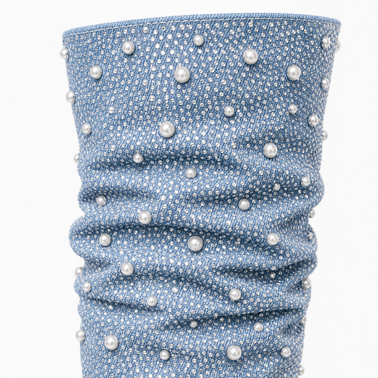 Custom Denim Over-Knee Stiletto Boot material entry detail image, Yardlow & Sons women's boots