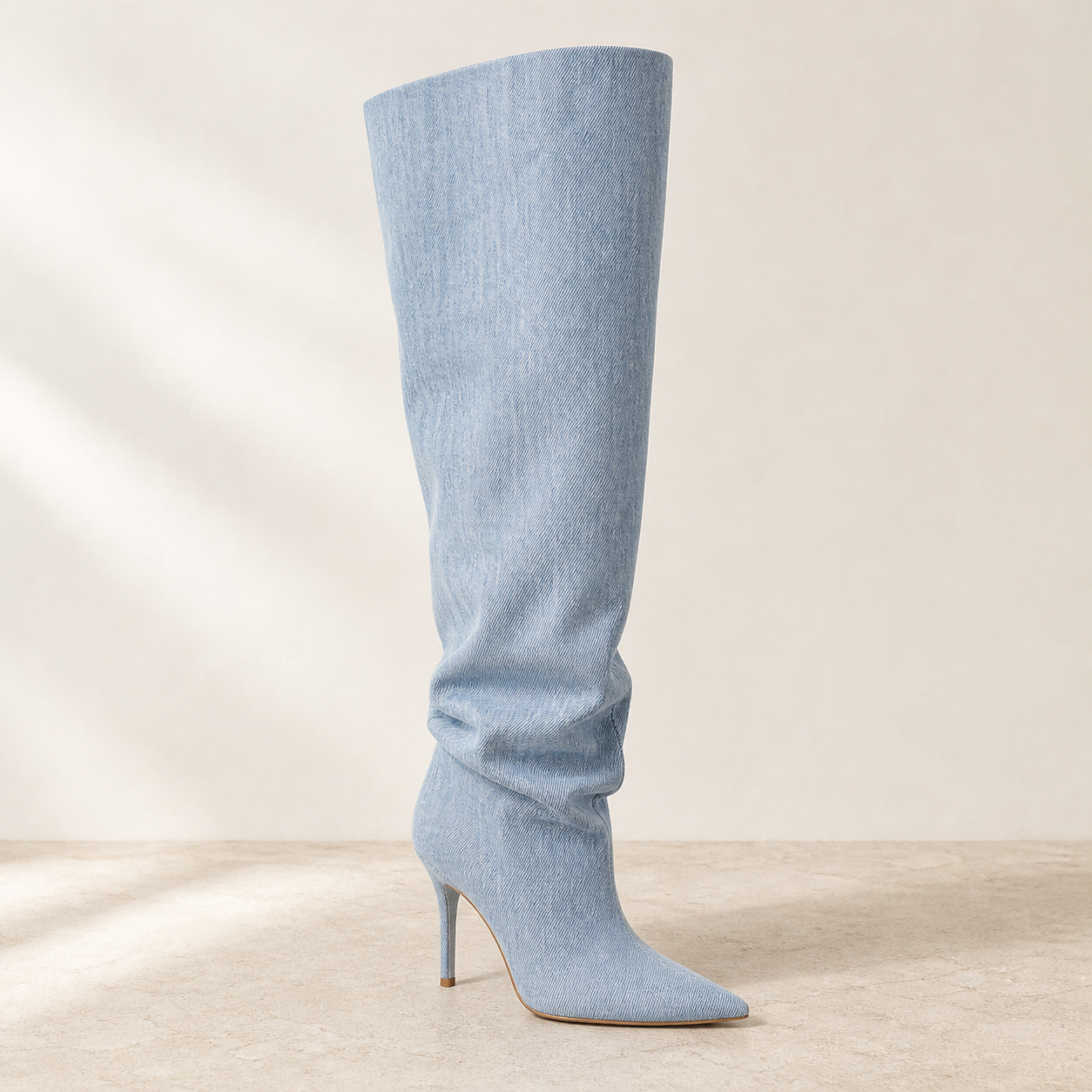 Oversized Denim Thigh-High Boot product profile image, Yardlow & Sons women's boots