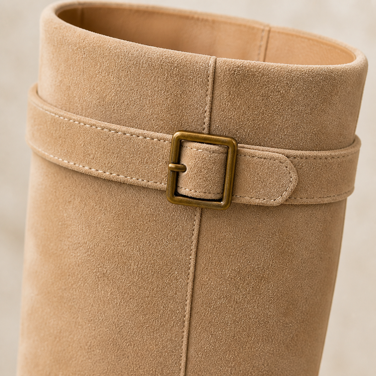 Riviera Buckle Knee Boot material entry detail image, Yardlow & Sons women's boots