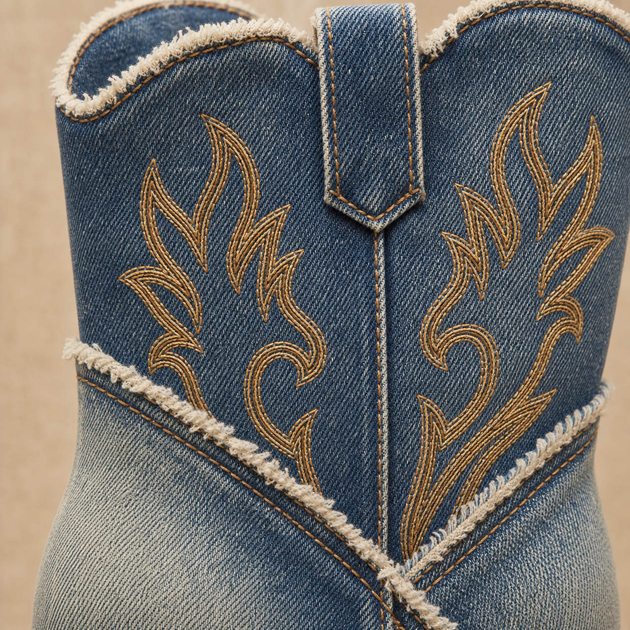 Side-Zip Western Block Boot material entry detail image, Yardlow & Sons women's boots