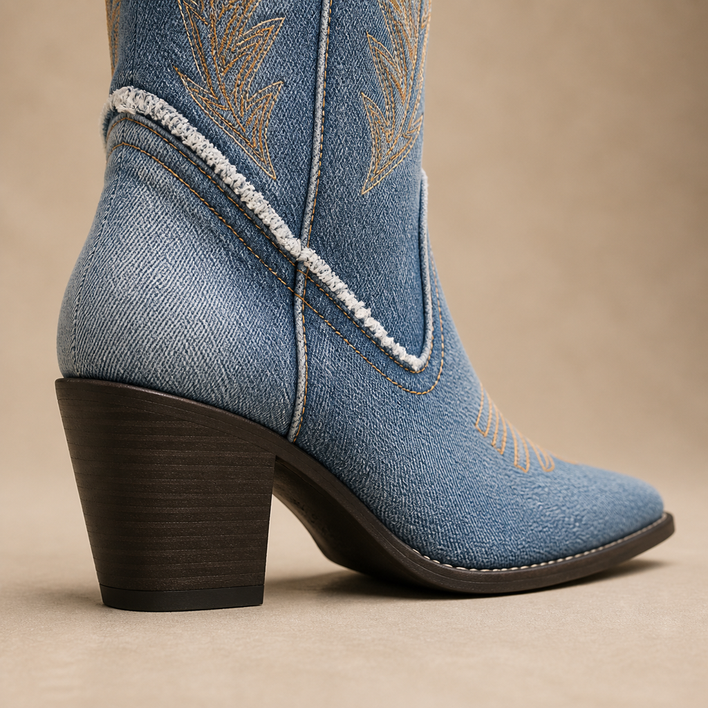 Side-Zip Western Block Boot heel sole walkability image, Yardlow & Sons women's boots