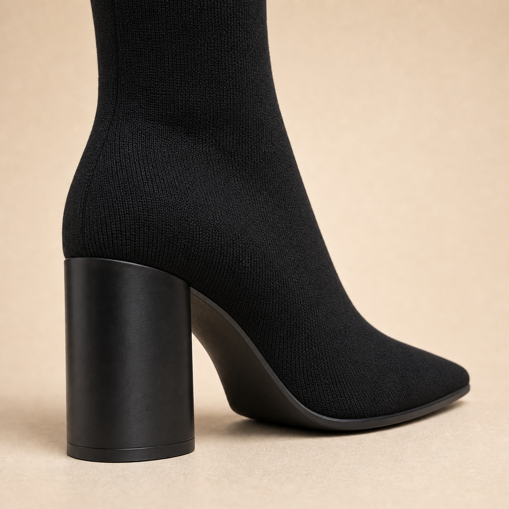 Stretch Pointed Sock Boot heel sole walkability image, Yardlow & Sons women's boots