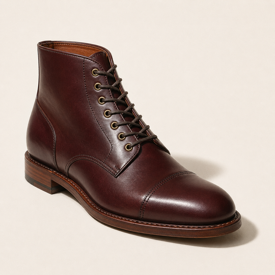 The Mercer cap toe oxford boot — handmade dress calf leather, formal heritage